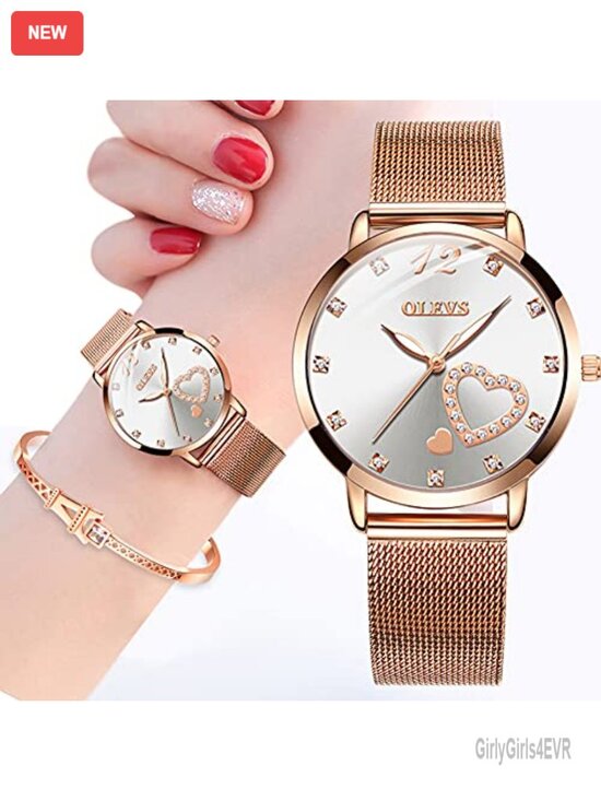 Analog Quartz Wristwatch with Bracelet Set - Gift for Her main image 4